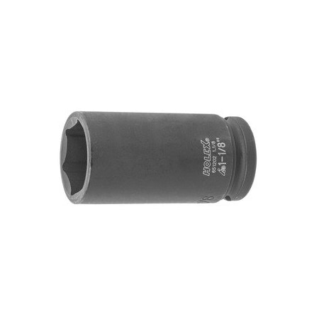 Holex Impact Socket, 1/2 inch Drive, 6 pt, Deep, 1.1/8 inch 651202 1.1/8